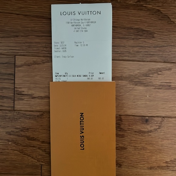 Louis Vuitton Isla wedge sandal.  Size 37.5 color COGNAC - Picture 5 of 9